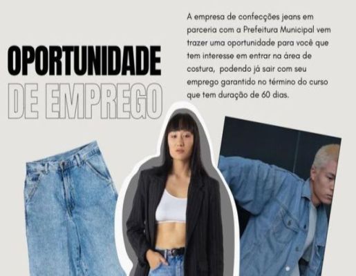 empresa de confecções jeans em parceria com a Prefeitura Municipal