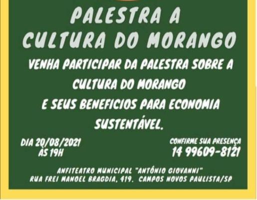 Palestra sobre a Cultura dos morangos